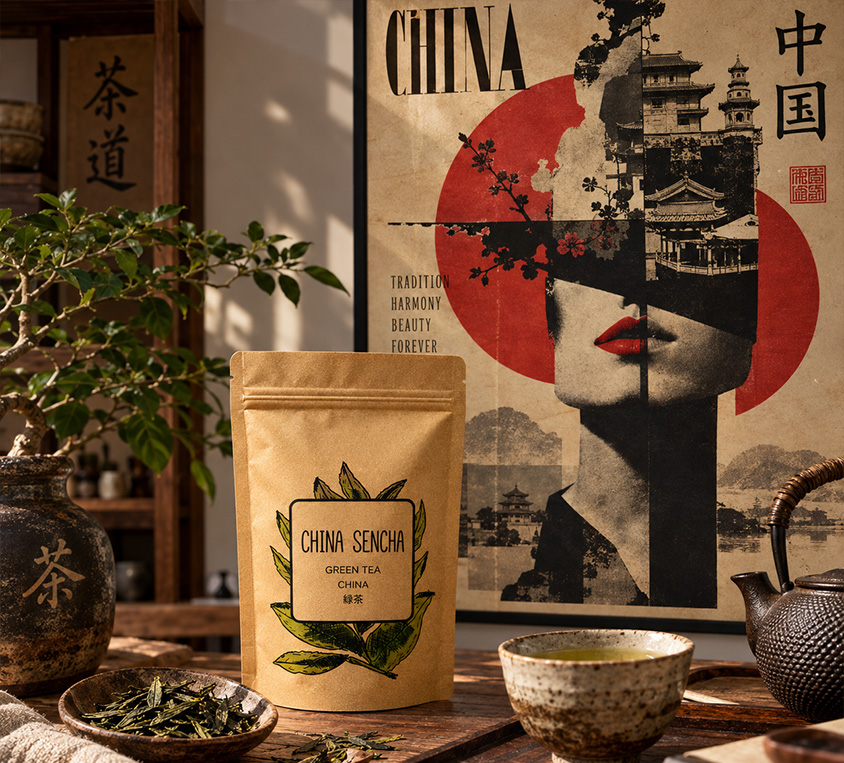 China Sencha Leo Tea – zielona herbata liściasta z Chin w opakowaniu doypack